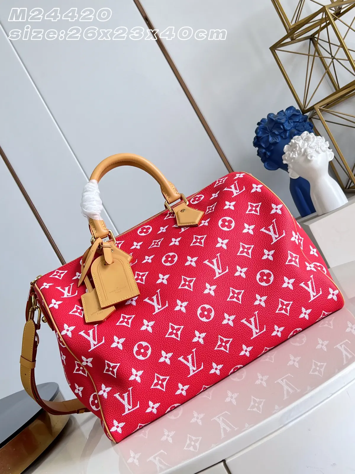 Louis Vuitton Red Monogram Speedy Bandoulière 40 Bag image 1