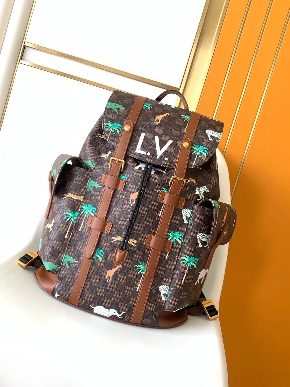 Louis Vuitton Christopher Small Backpack with Animal and Palm Tree Print image 1