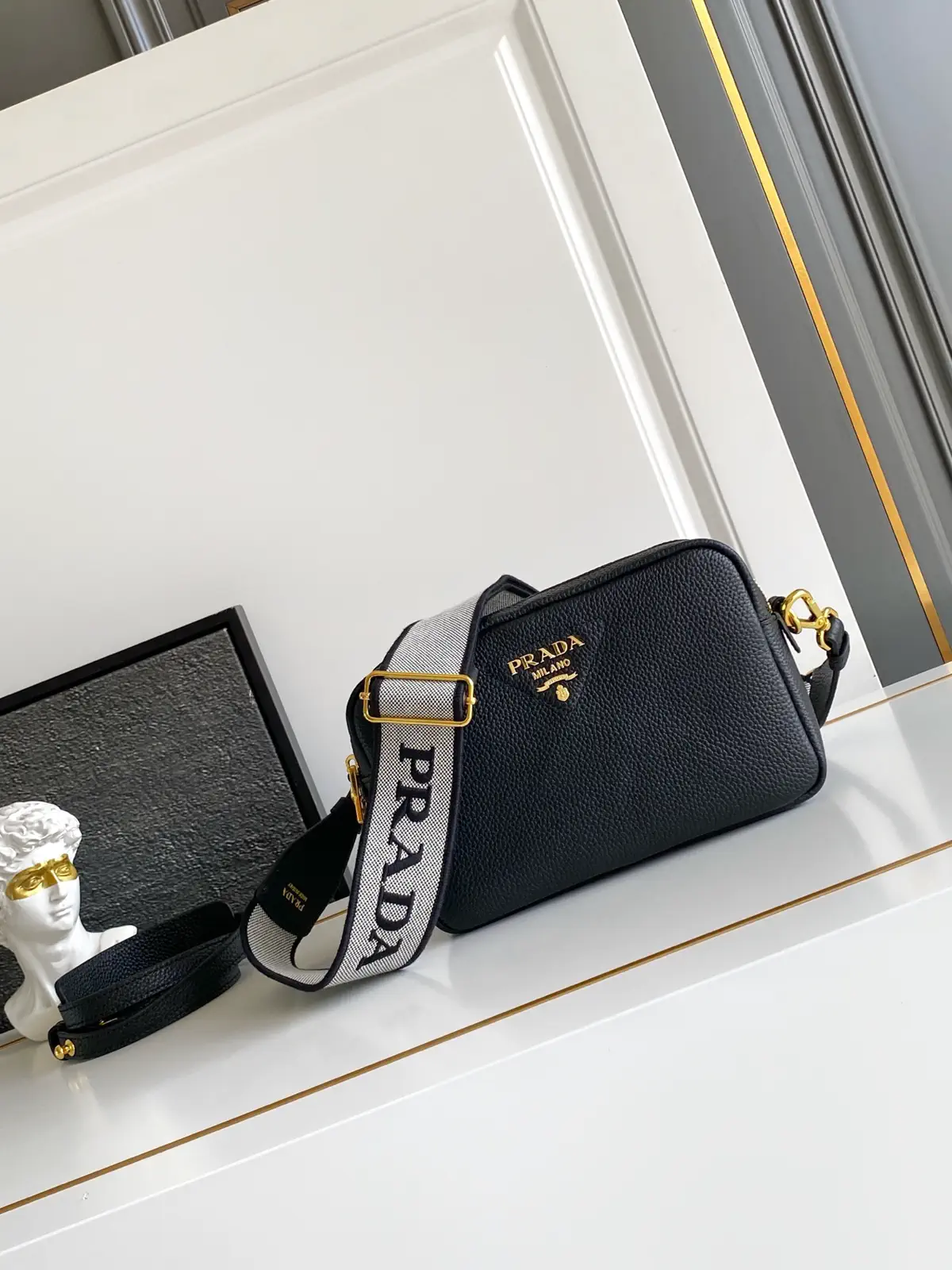 Prada Leather Crossbody Bag with Interchangeable Shoulder Straps image 1