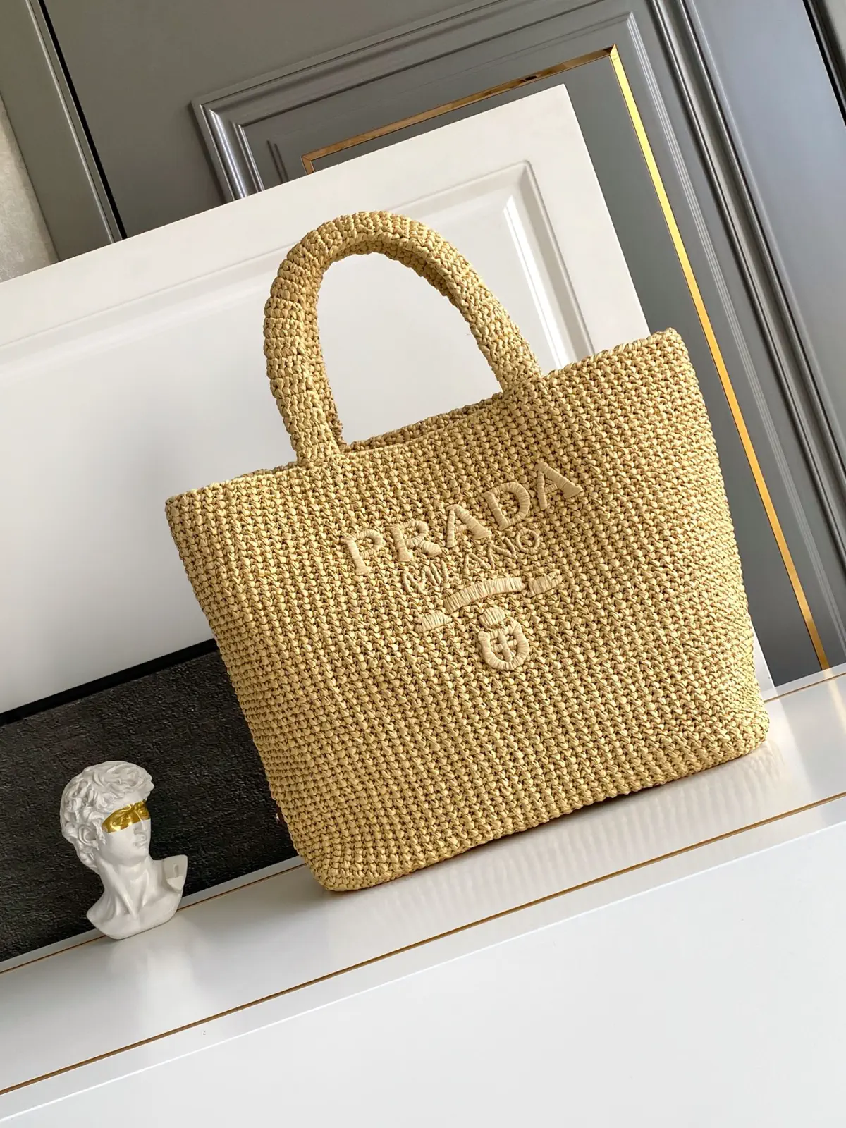 Prada Woven Tote Bag image 1