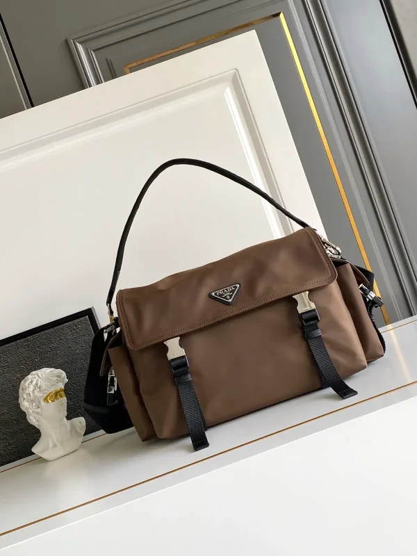 Prada Brown Nylon Shoulder Bag image 1