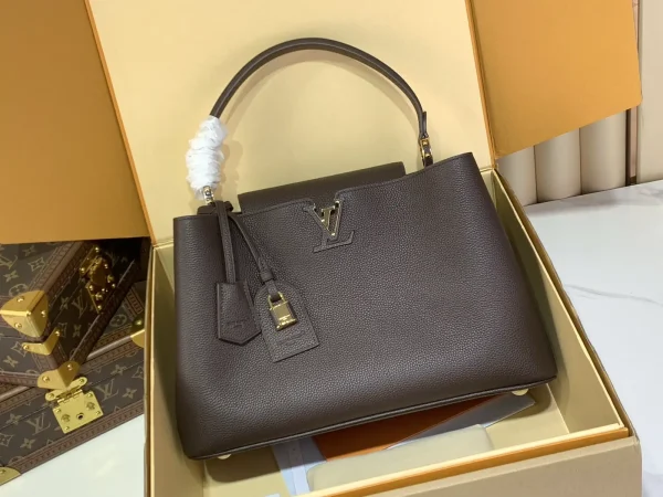 Louis Vuitton Brown Taurillon Leather Capucines Top Handle Bag image 1