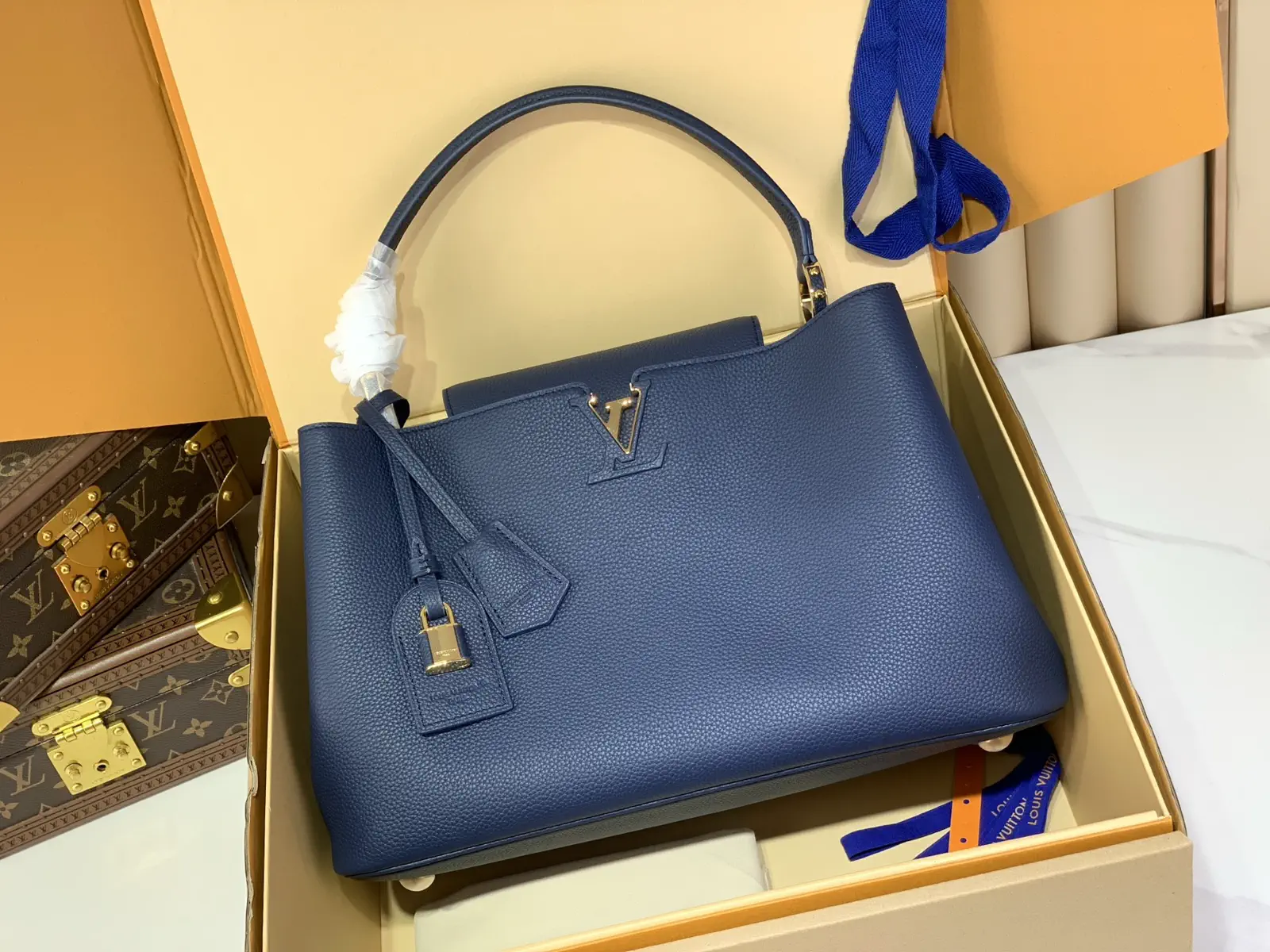 Louis Vuitton Capucines Dark Blue Top Handle Bag image 1