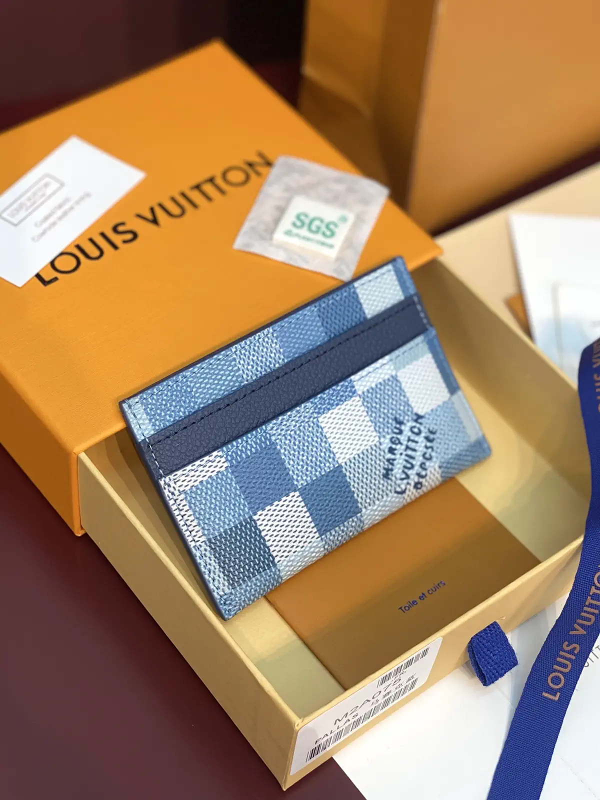 Louis Vuitton Blue Checkerboard Card Holder image 1