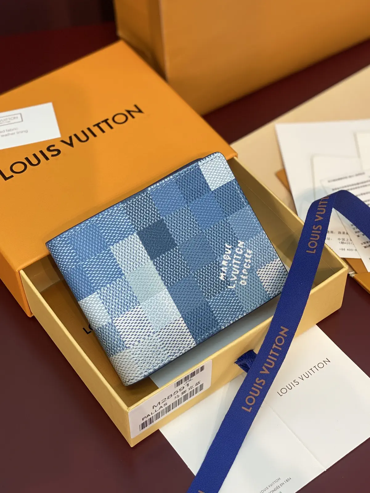 Louis Vuitton Slender Blue Checkerboard Wallet image 1