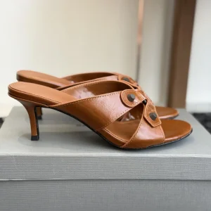 Balenciaga Rivet Cutout High Heel Slide Sandals image 1