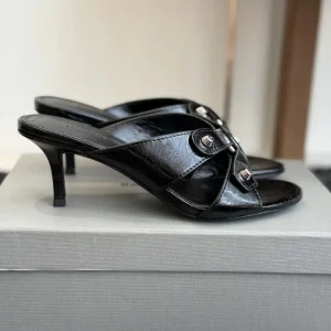 Balenciaga Rivet Cutout High Heel Slide Sandals image 1