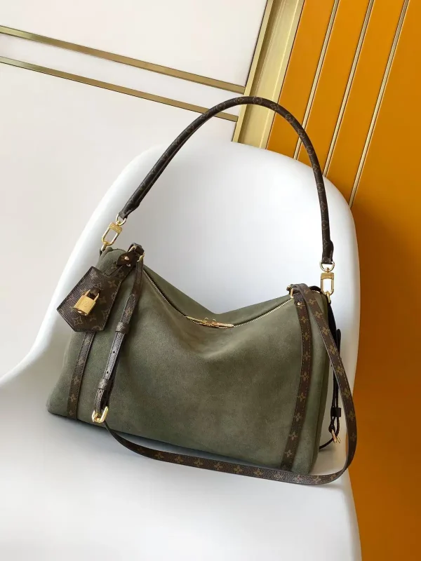 Louis Vuitton Olive Green Monogram Trim Shoulder Bag image 1