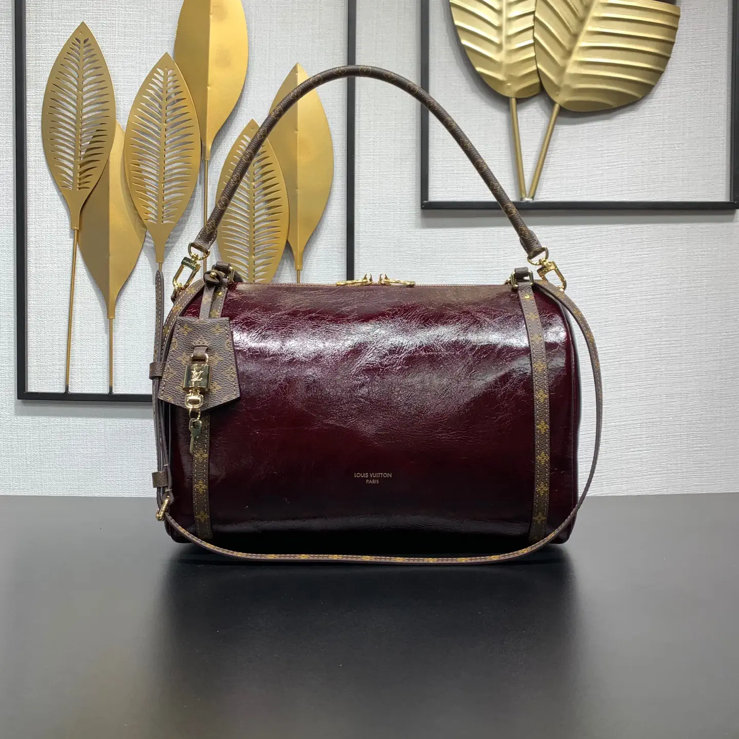 Louis Vuitton Burgundy Leather Express Medium Handbag image 1
