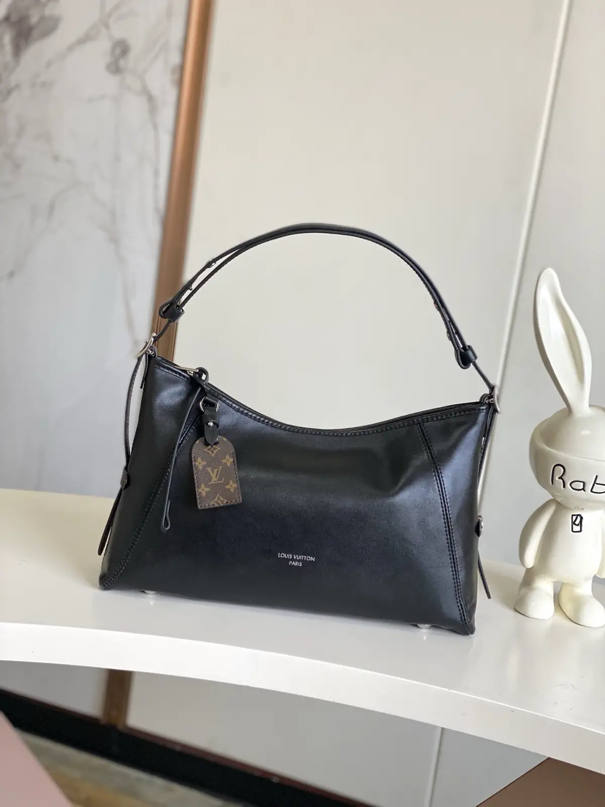 Louis Vuitton Black Shoulder Bag with Monogram Tag image 1