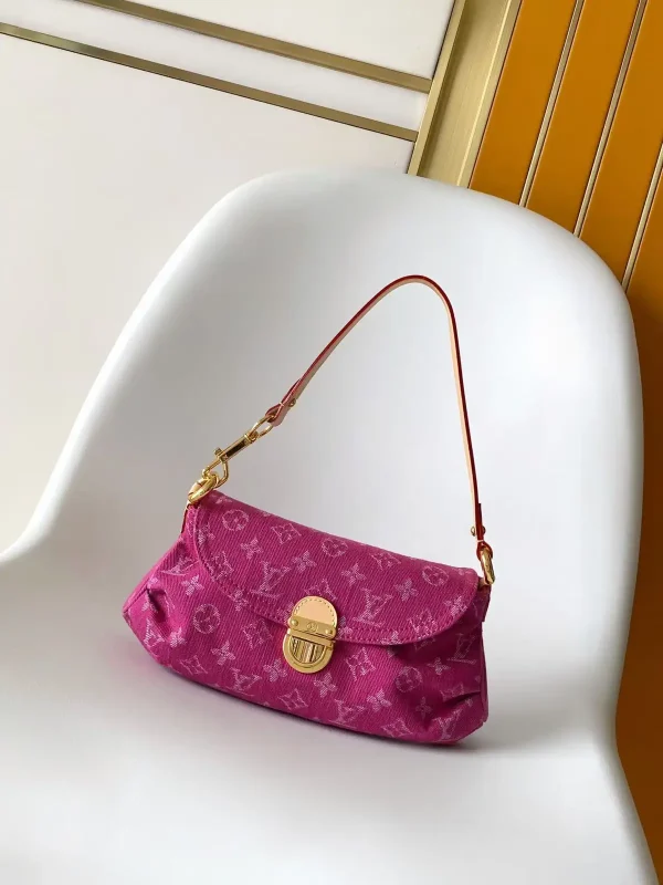 Louis Vuitton Pink Monogram Denim Shoulder Bag image 1