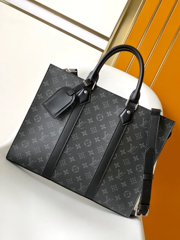 Louis Vuitton Monogram Eclipse Sac Plat 24H Top Handle Bag image 1