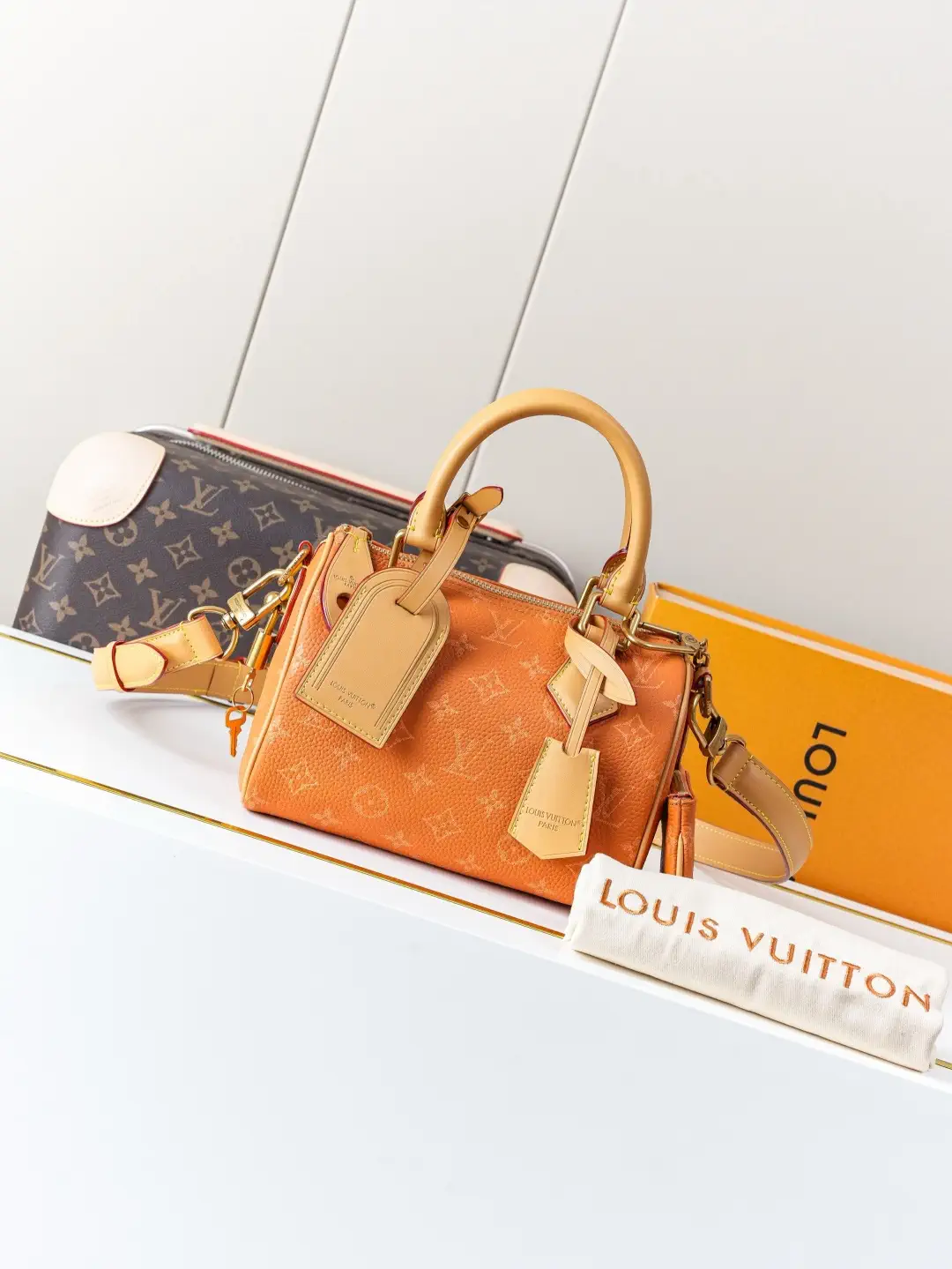 Louis Vuitton Orange Monogram Speedy P9 Bandoulière 20 Top Handle Bag image 1