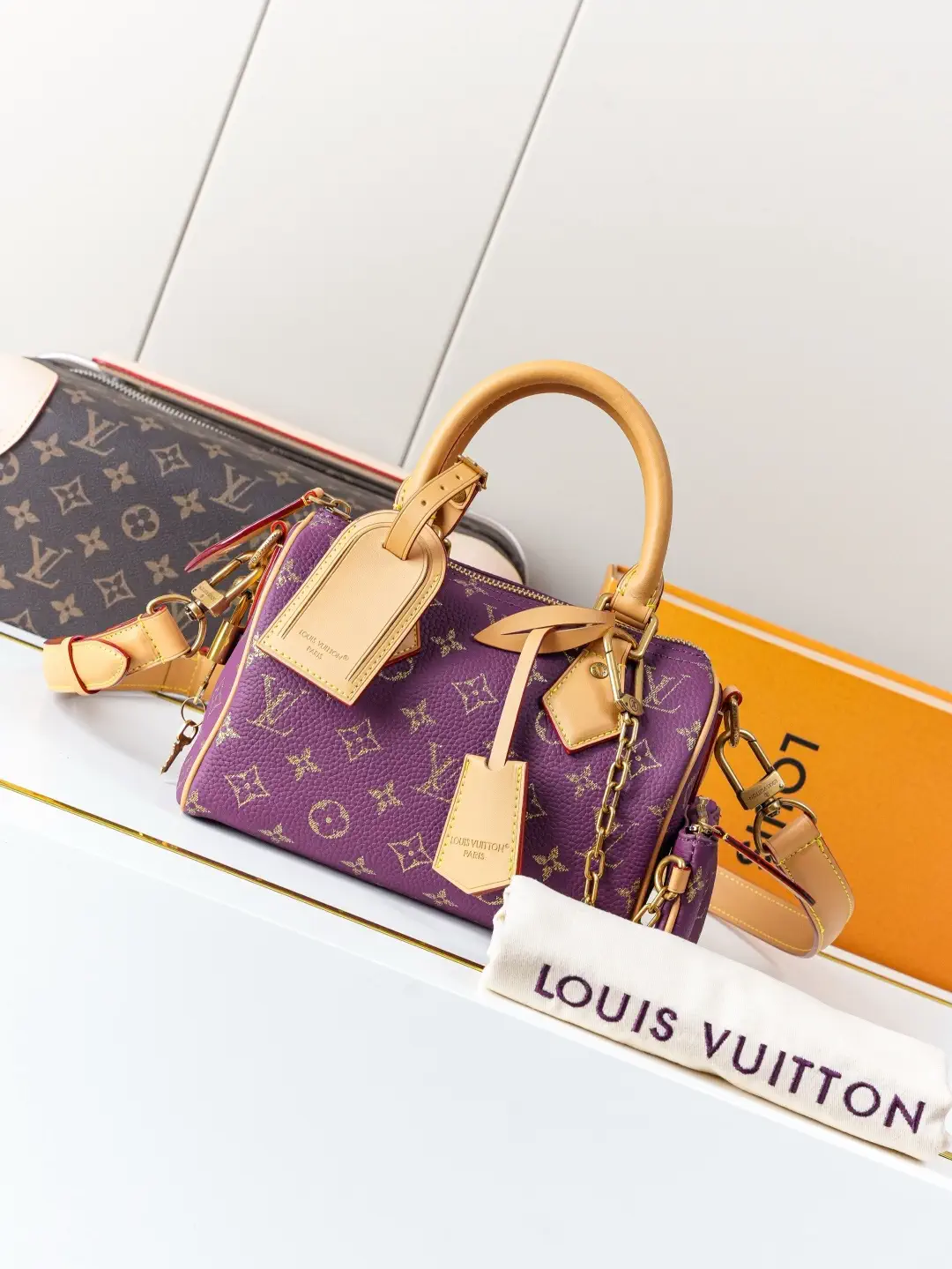 Louis Vuitton Purple Monogram Speedy P9 Bandoulière 20 Top Handle Bag image 1