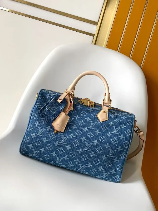 Louis Vuitton Speedy Soft 30 Monogram Denim Top Handle Bag image 1