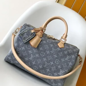 Louis Vuitton Speedy Soft 30 Monogram Denim Top Handle Bag image 1