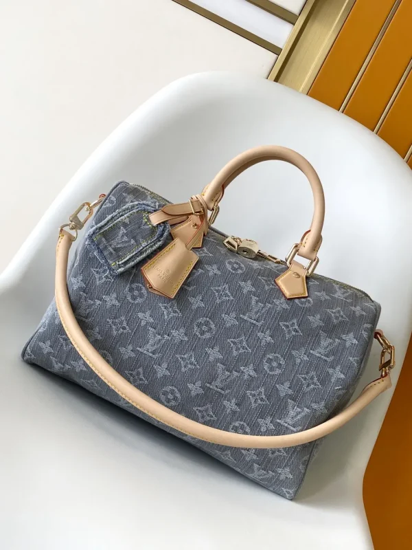Louis Vuitton Speedy Soft 30 Monogram Denim Top Handle Bag image 1