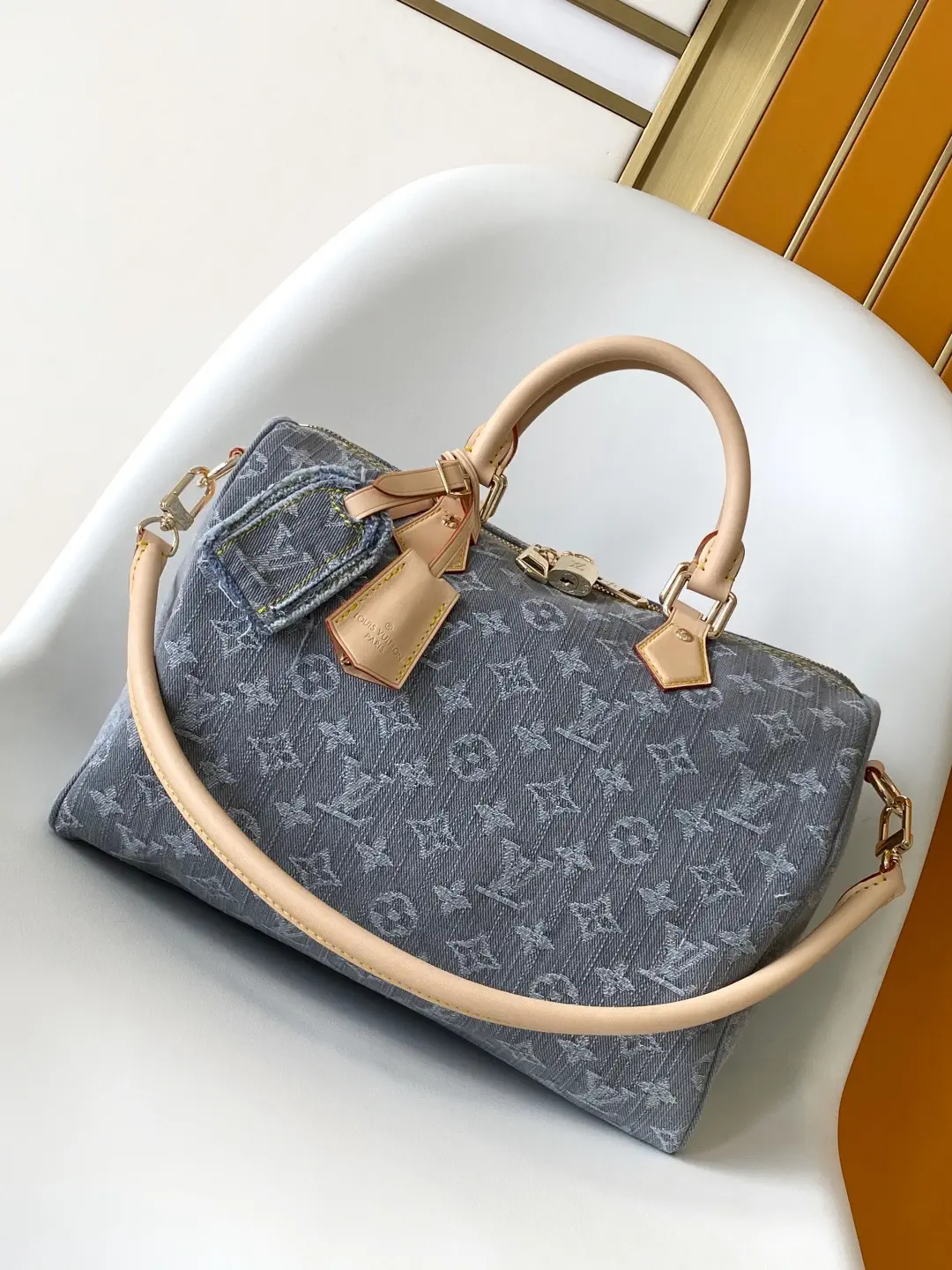 Louis Vuitton Speedy Soft 30 Monogram Denim Top Handle Bag image 1