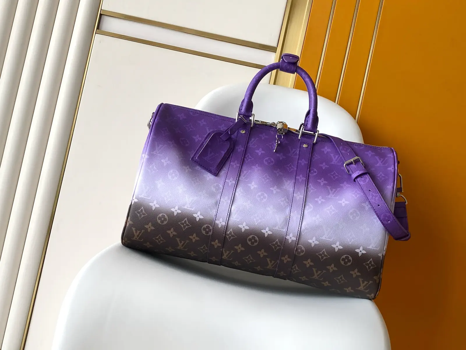 Louis Vuitton Purple Gradient Monogram Keepall 45 Duffle Bag image 1