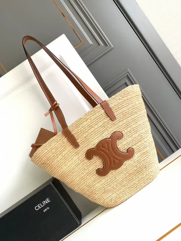 CELINE Handwoven Straw Tote Bag image 1