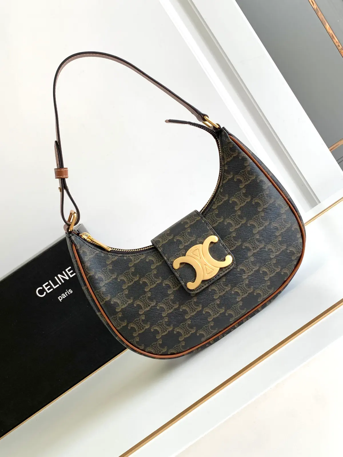 CELINE Ava Triomphe Monogram Shoulder Bag image 1