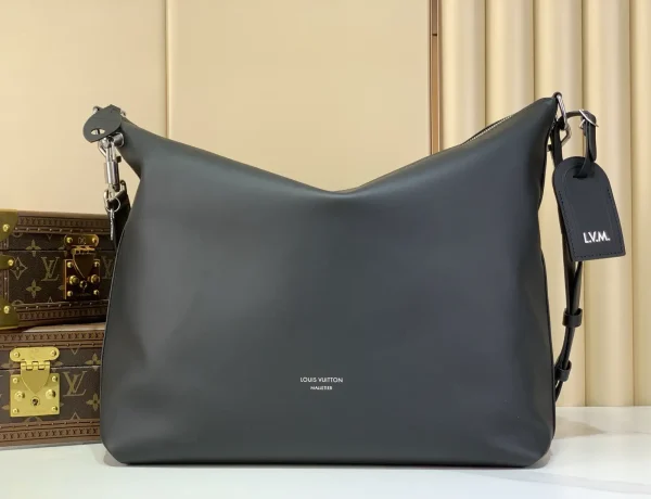Louis Vuitton Black Leather Vagabond Hobo Bag image 1