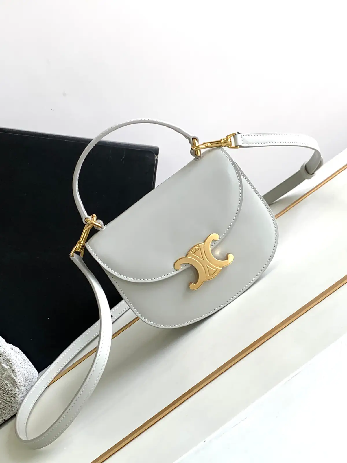 CELINE Mini Besace Triomphe Top Handle Crossbody Bag image 1
