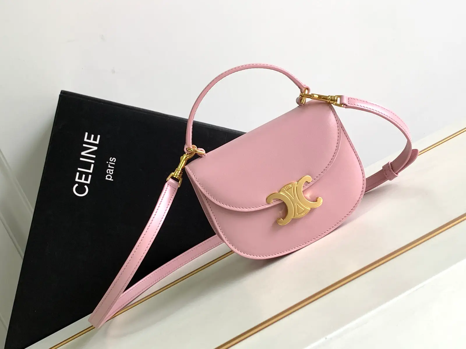 CELINE Mini Besace Triomphe Crossbody Bag image 1