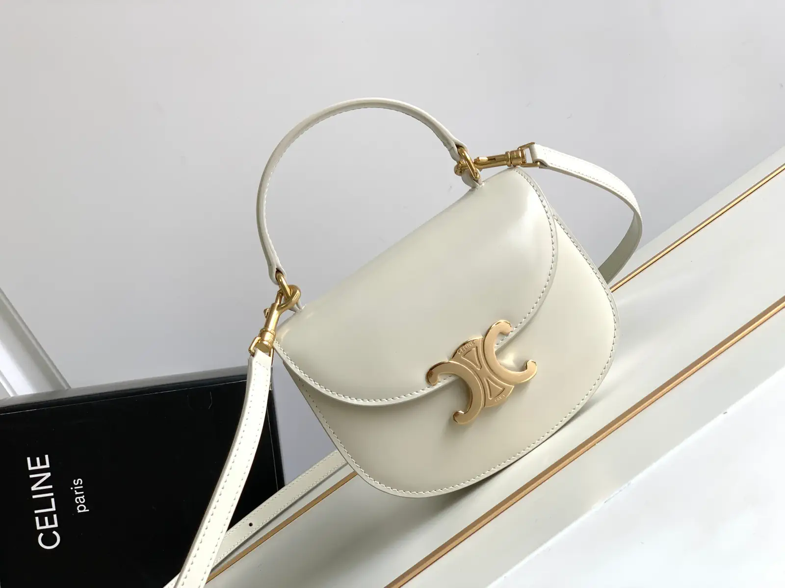 CELINE Mini Besace Saddle Bag with Triomphe Clasp image 1