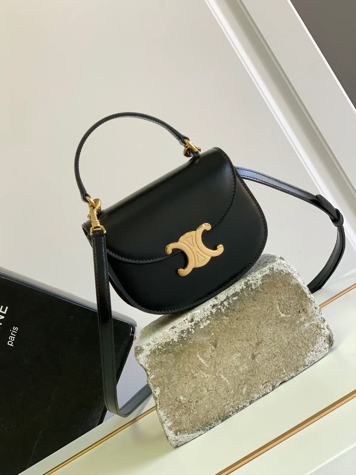 CELINE Mini Besace Triomphe Top Handle Crossbody Bag image 1