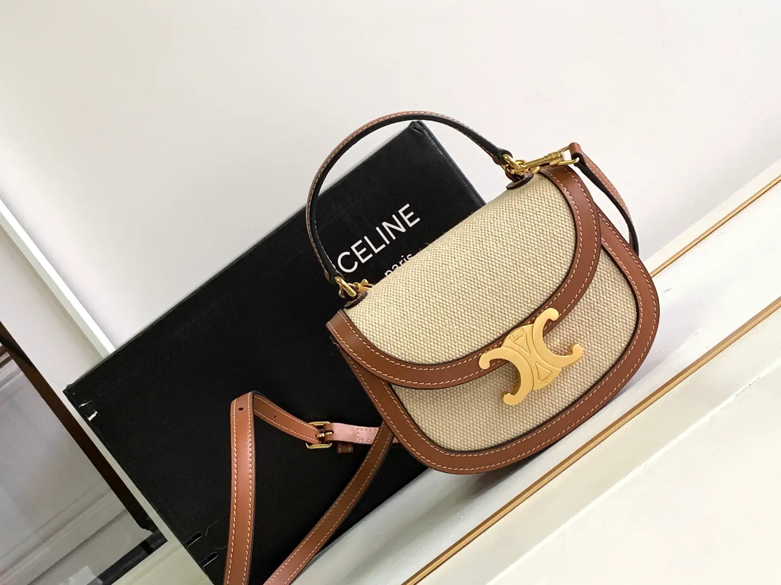 CELINE Mini Besace Triomphe Crossbody Bag image 1