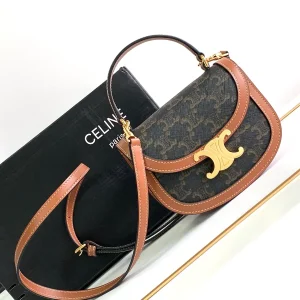 CELINE Mini Besace Triomphe Monogram Crossbody Bag image 1