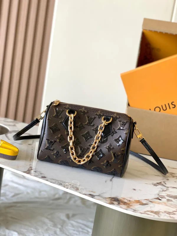 Louis Vuitton Speedy Bandouliere 20 Monogram Sequin Top Handle Bag image 1