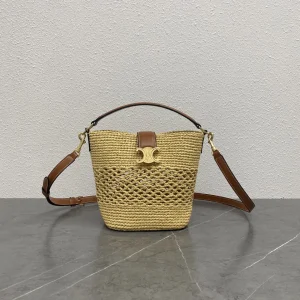 CELINE Louise Small Straw Bucket Bag image 1