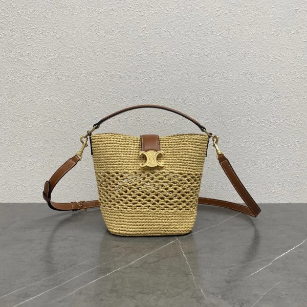 CELINE Louise Small Straw Bucket Bag image 1