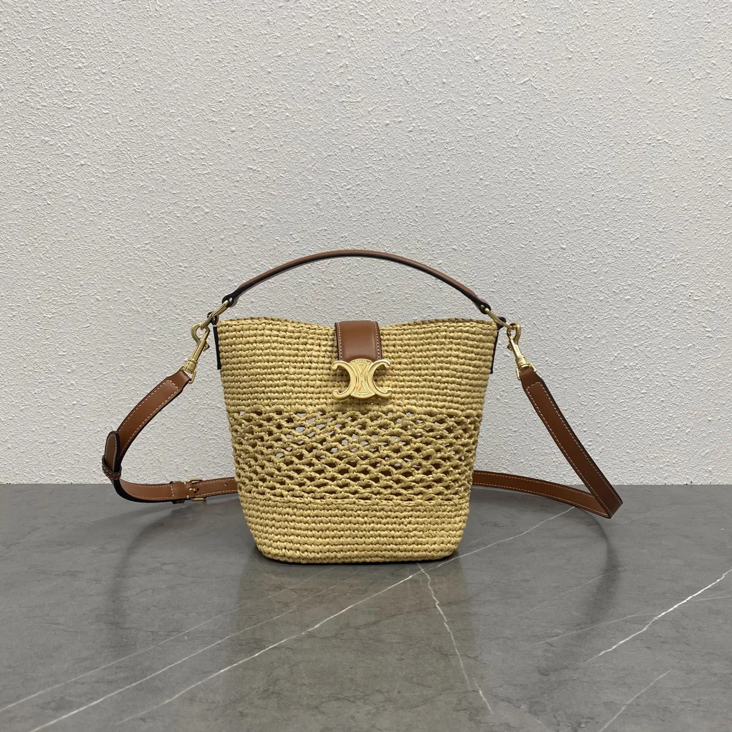 CELINE Louise Small Straw Bucket Bag image 1