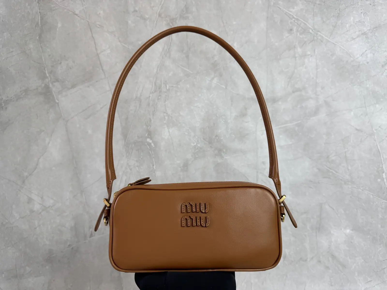 Miu Miu Embossed Logo Leather Shoulder Bag image 1