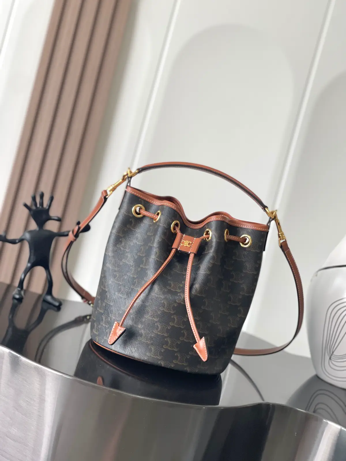 CELINE Monogram Drawstring Bucket Bag image 1