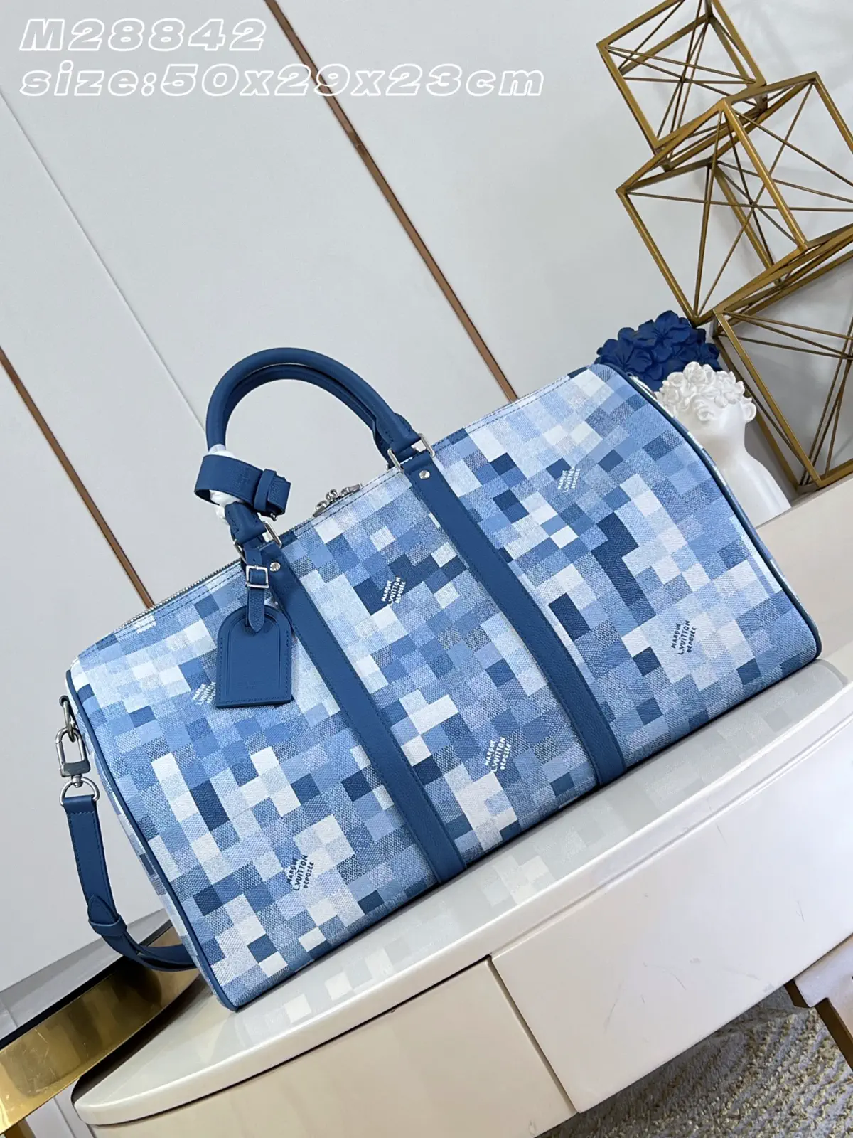 Louis Vuitton Blue Pixelated Checkerboard Duffle Bag image 1