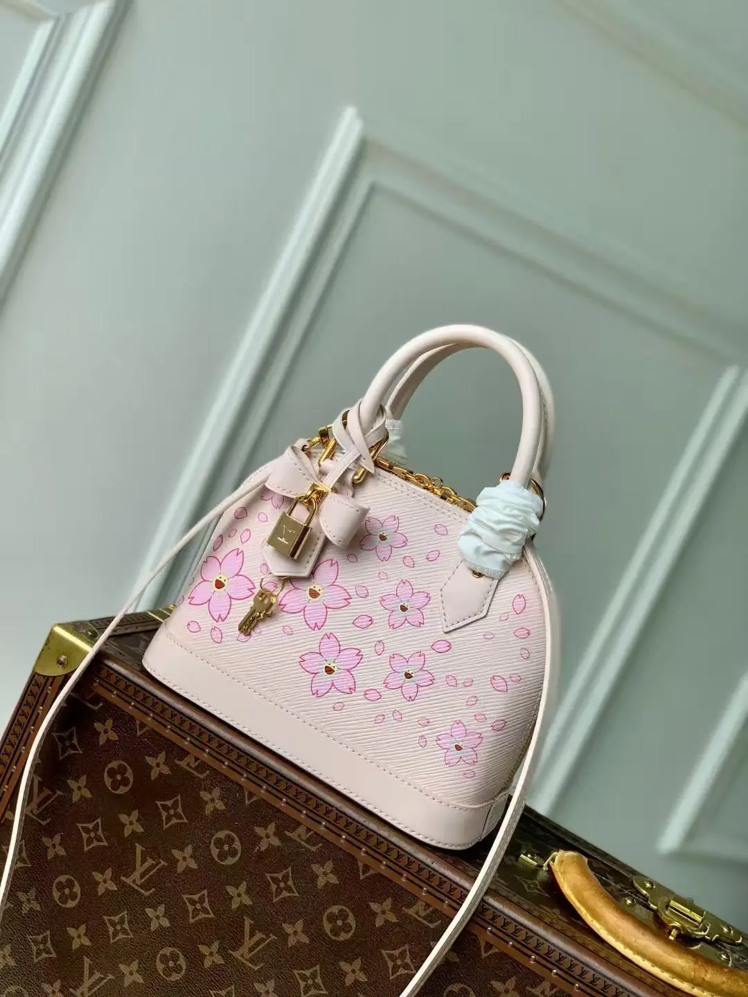 Louis Vuitton Cherry Blossom Print Alma BB Top Handle Bag image 1