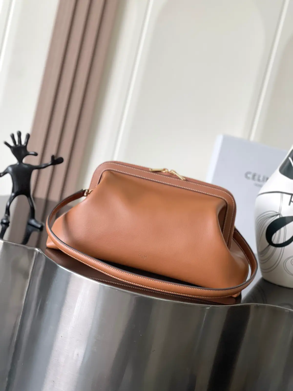 CELINE Caramel Leather Doctor Pouch Bag image 1