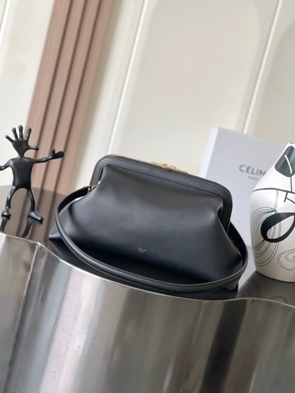 CELINE Black Leather Doctor Pouch Bag image 1