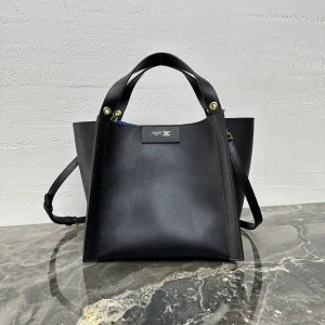 CELINE Black Leather CUBO Small Top Handle Bag image 1