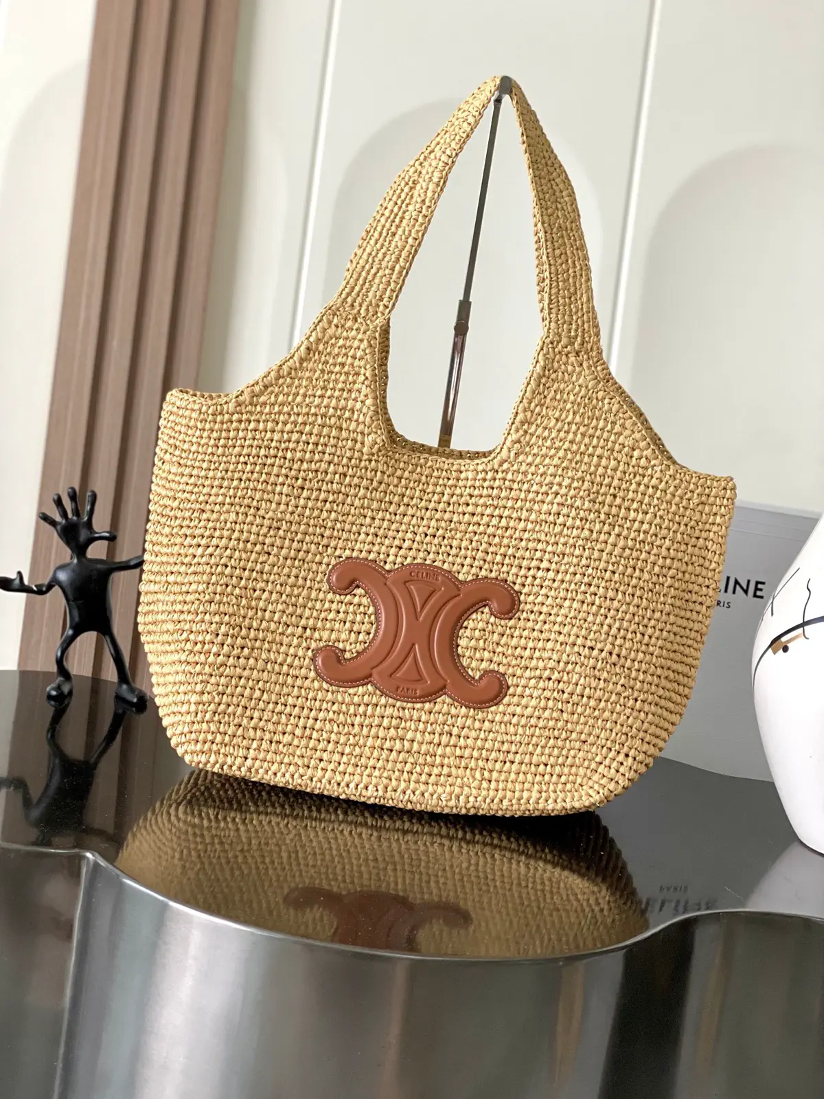 CELINE Classic Panier Cabas Straw Tote Bag image 1