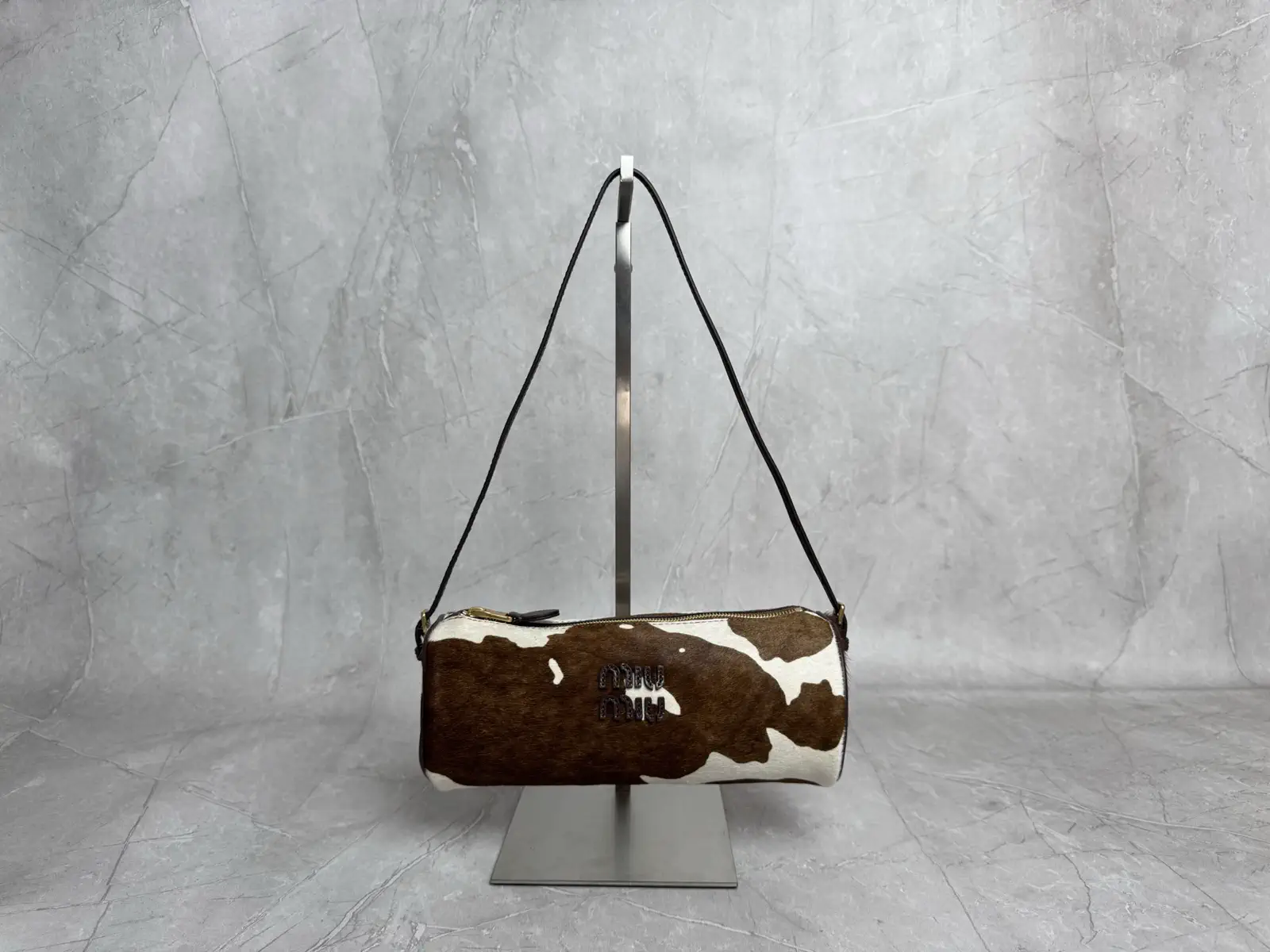 Miu Miu Cow Print Cylinder Shoulder Bag image 1