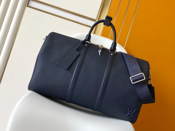 Louis Vuitton Navy Monogram Embossed Duffle Bag image 1