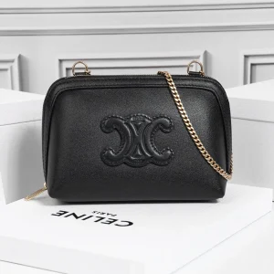 CELINE Black Leather Chain Crossbody Bag image 1