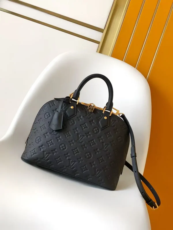Louis Vuitton Black Monogram Empreinte Alma PM Top Handle Bag image 1
