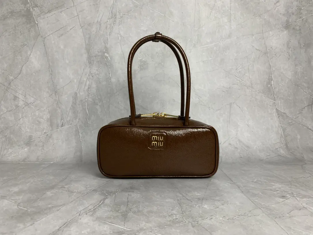 Miu Miu Brown Patent Leather Top Handle Bag image 1