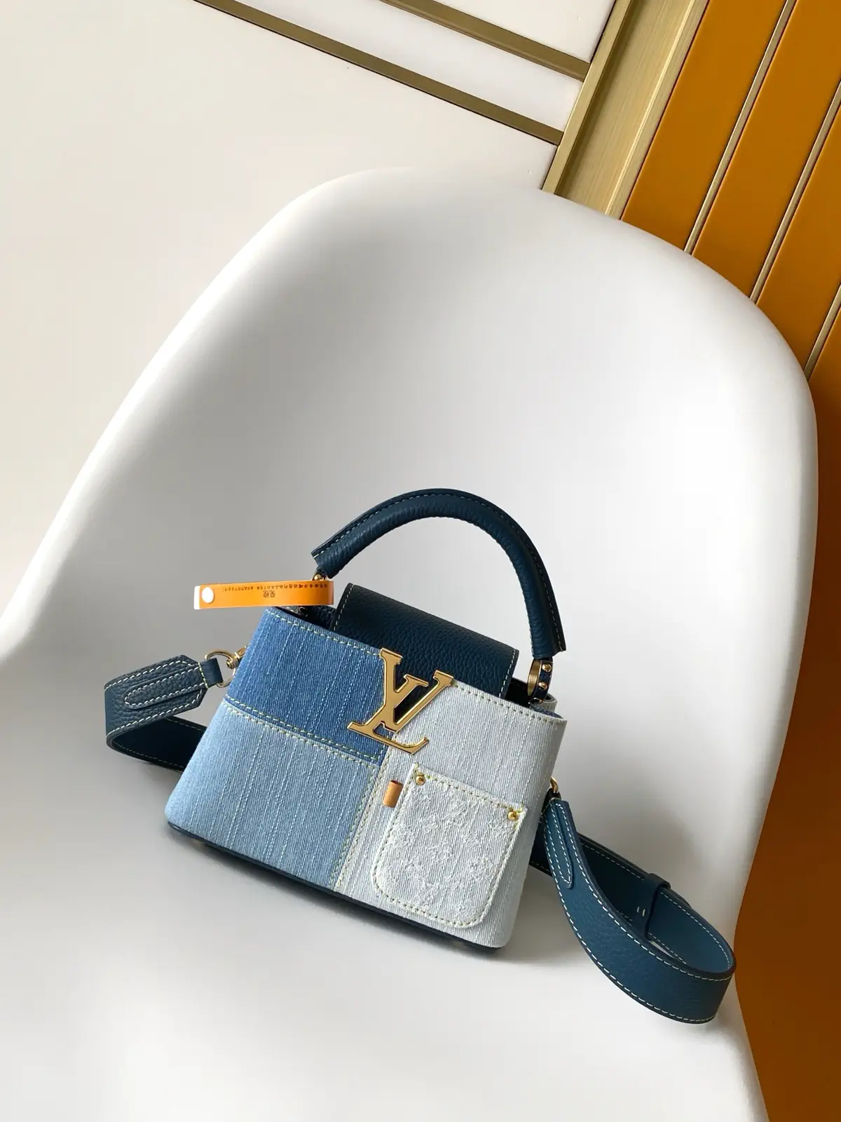 Louis Vuitton Capucines BB Denim Patchwork Top Handle Bag image 1